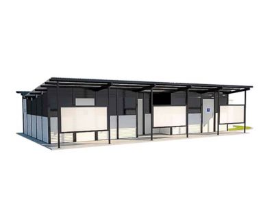 Whitehaven Medium Multi Amenity Toilet Building with Basalt and Shale Grey colour scheme